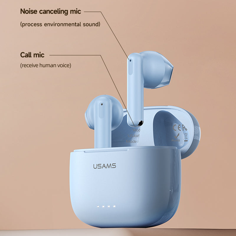 USAMS USAMS-US14 US Series Dual Mic ENC Earbud Noise Reduction TWS Stereo Headset Semi-in-ear Bluetooth 5.3 Earphone USAMS USAMS-US14 US Series Dual Mic ENC Earbud Noise Reduction TWS Stereo Headset Semi-in-ear Bluetooth 5.3 Earphone